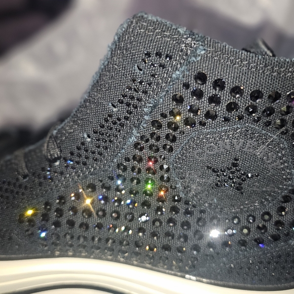 Converse shoe brand new Size 11W/9M Converse Swarovski x Chuck 70 De Luxe Square - Picture 3 of 8